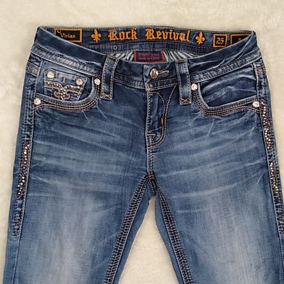 Rock Revival Jeans 25 Straight Vivian - Picture 2 of 14